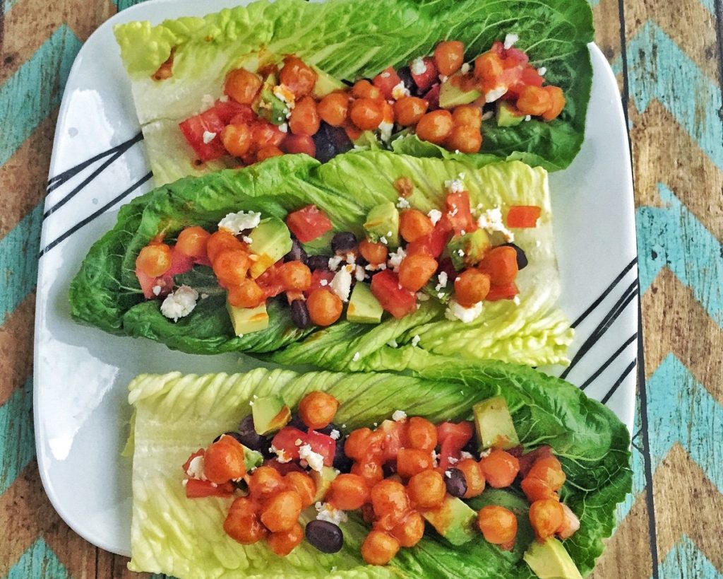 Buffalo Chickpea Lettuce Wraps Meatless Monday