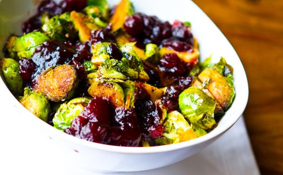 cranberry balsamic brussels sprouts
