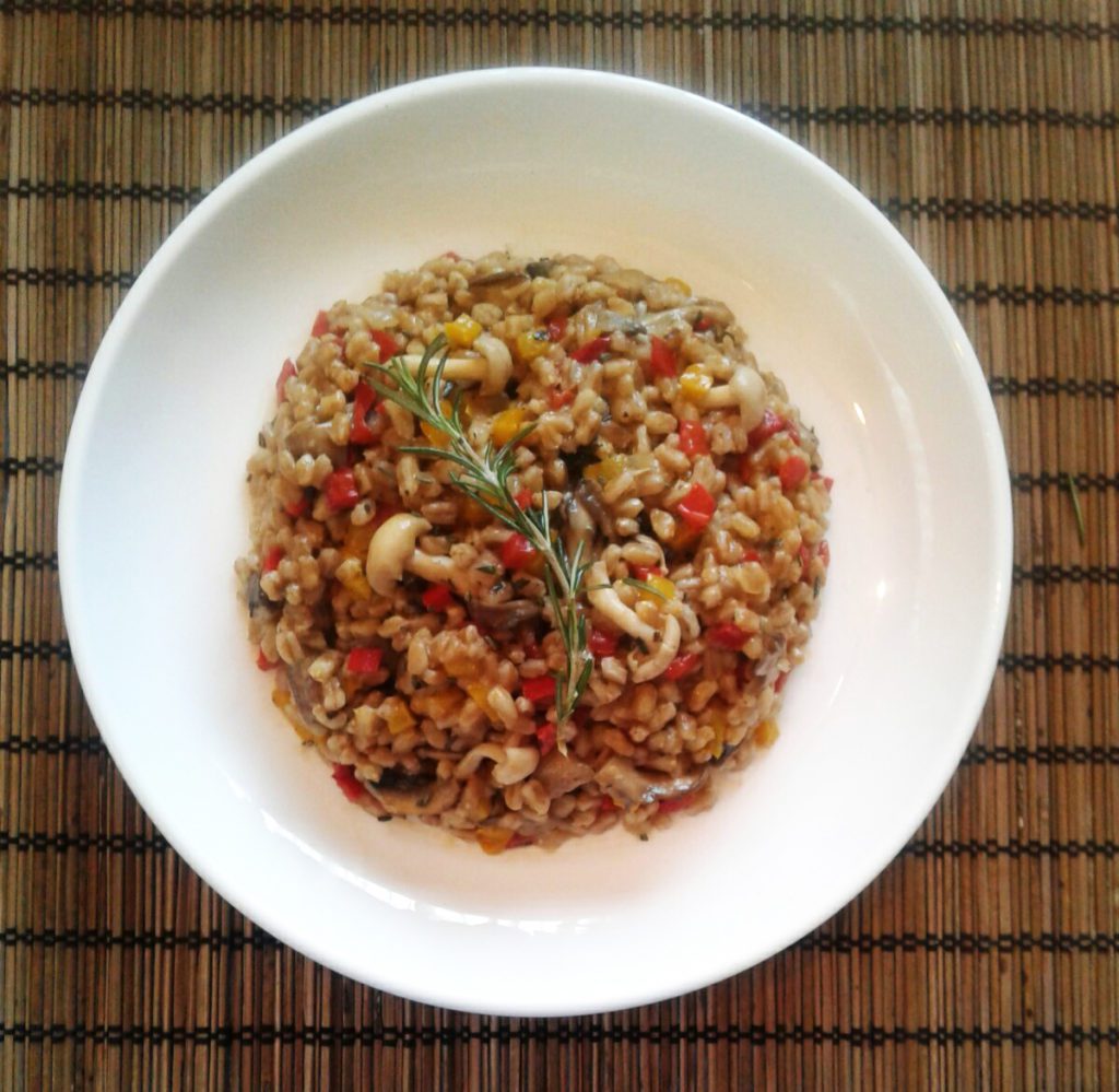 Mushroom Quartet Farrotto Meatless Monday