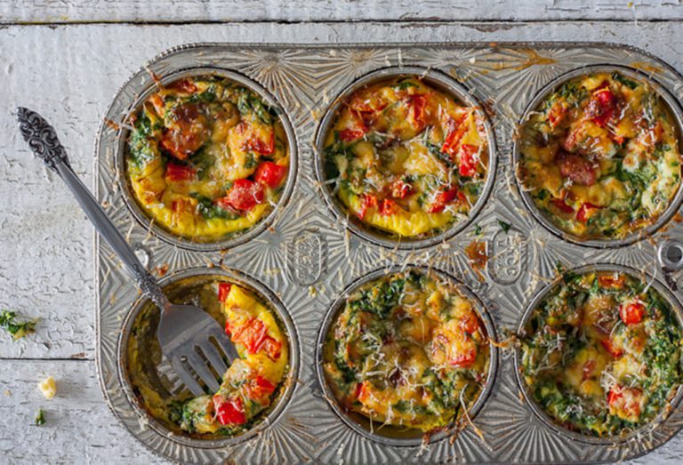 Spinach & Sweet Pepper Mini Frittatas Meatless Monday