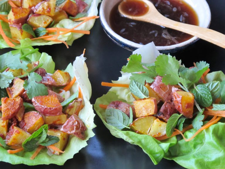 Thai Lettuce Cups with Red Curry Potatoes Meatless Monday