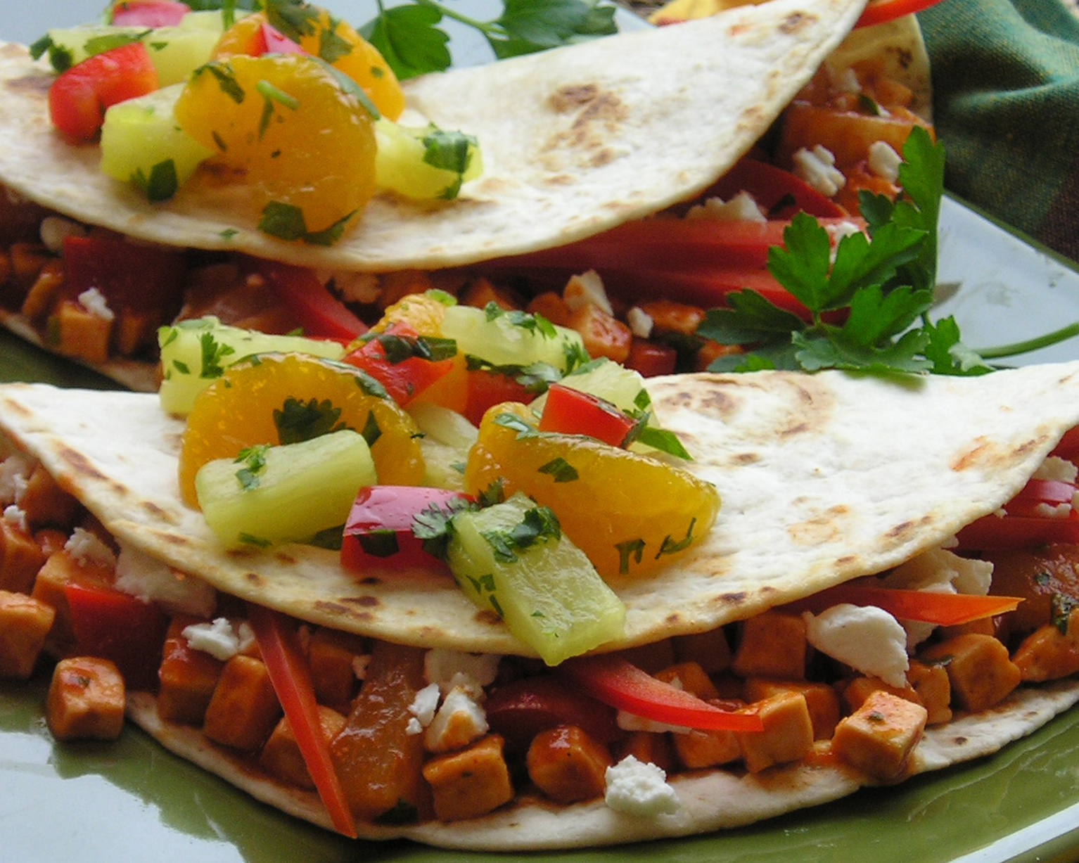 Quesadillas with PineappleMandarin Salsa Meatless Monday