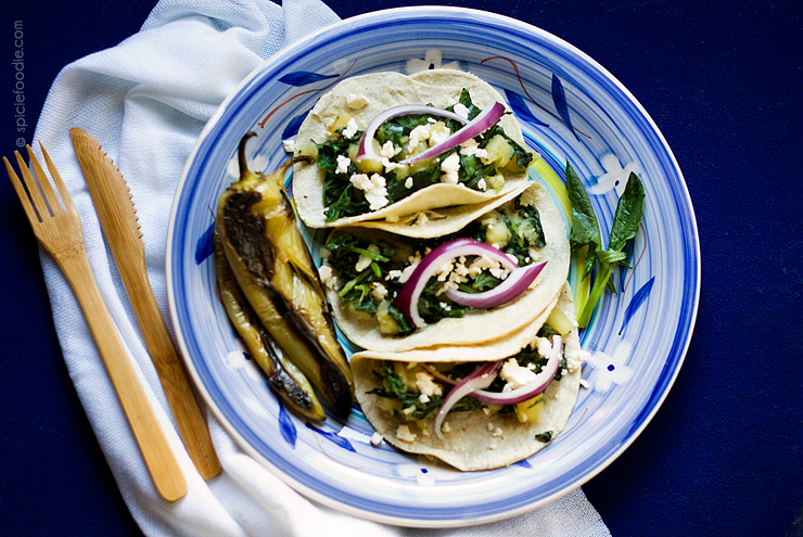 Potato Spinach Tacos