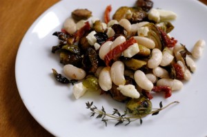 brussels sprouts and canneli beans