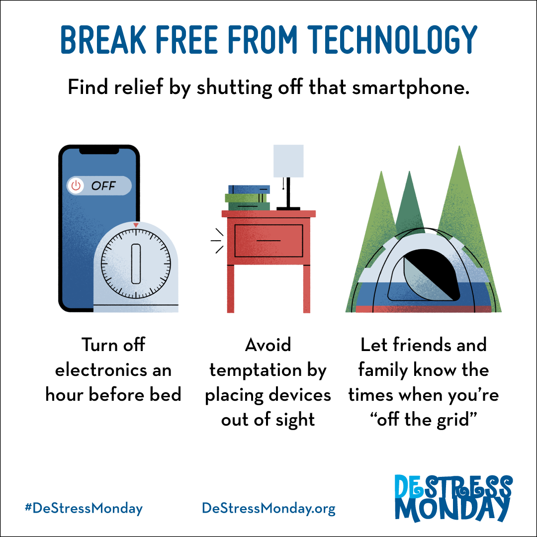 Break free from technology. Find relief by shutting off that smartphone.