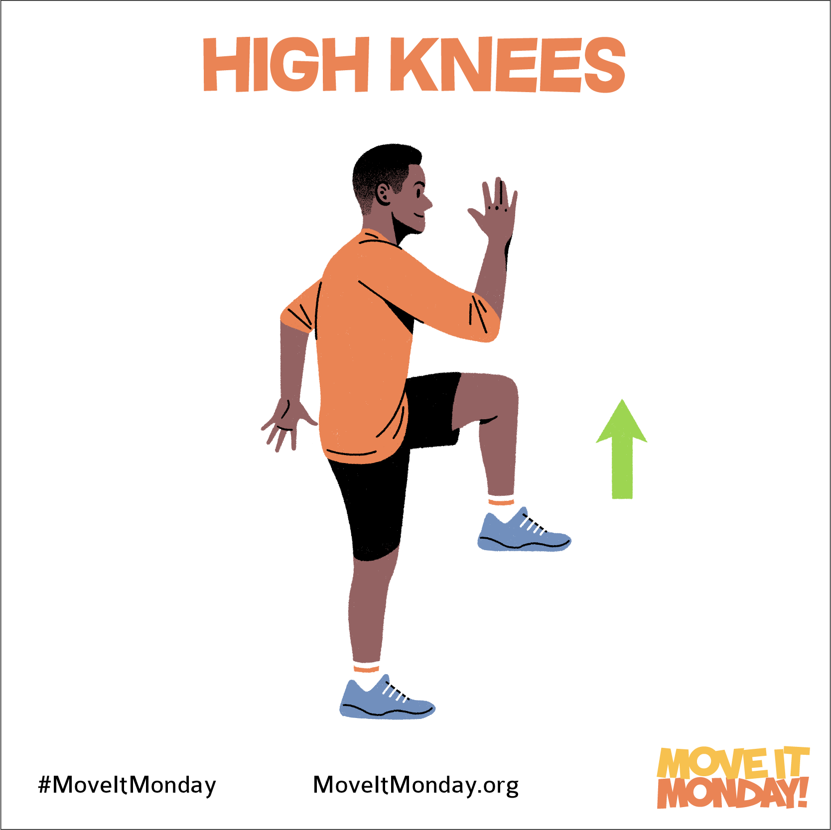 Fitness Challenges - High Knees - The Monday Campaigns