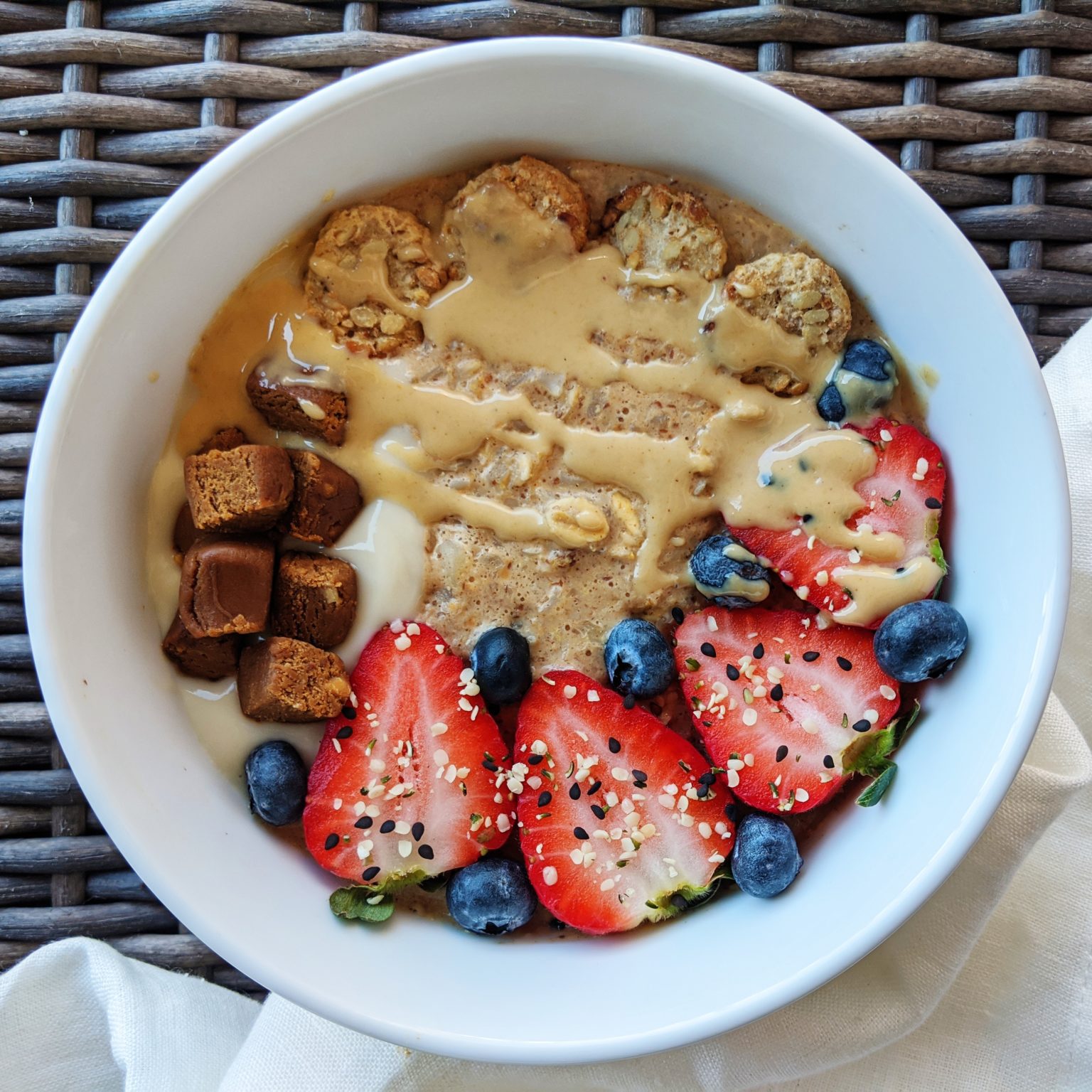 Cauliflower Oatmeal Bowls with Fresh Berries Meatless Monday