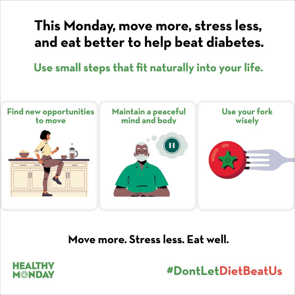 Move more, stress less, and eat well to prevent type 2 diabetes