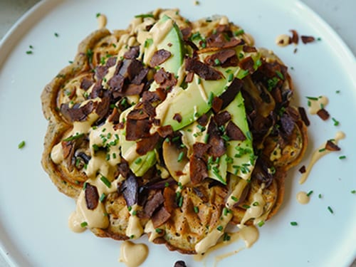 Savory Polenta Waffles