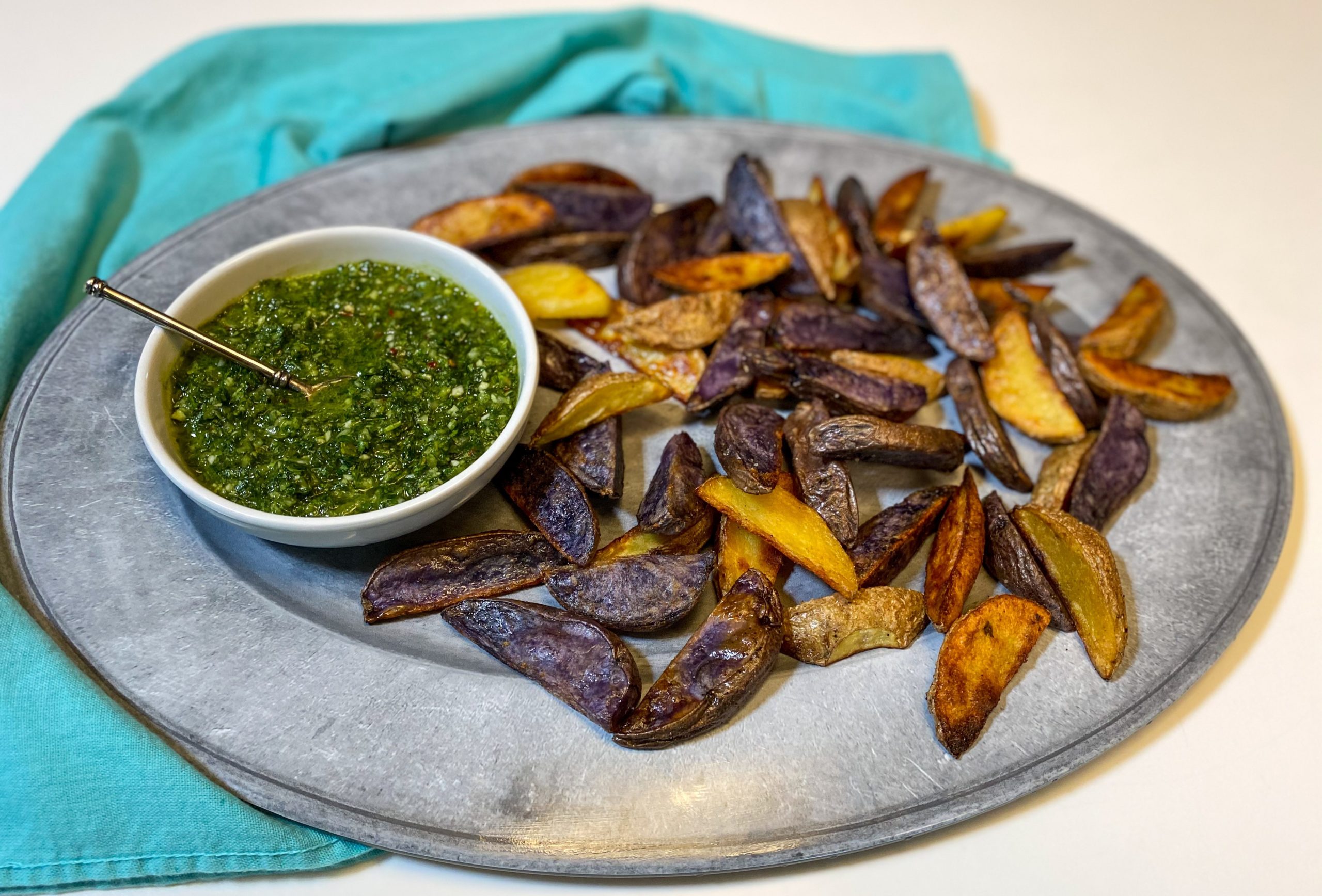 Roasted Potatoes with Chimichurri Dip