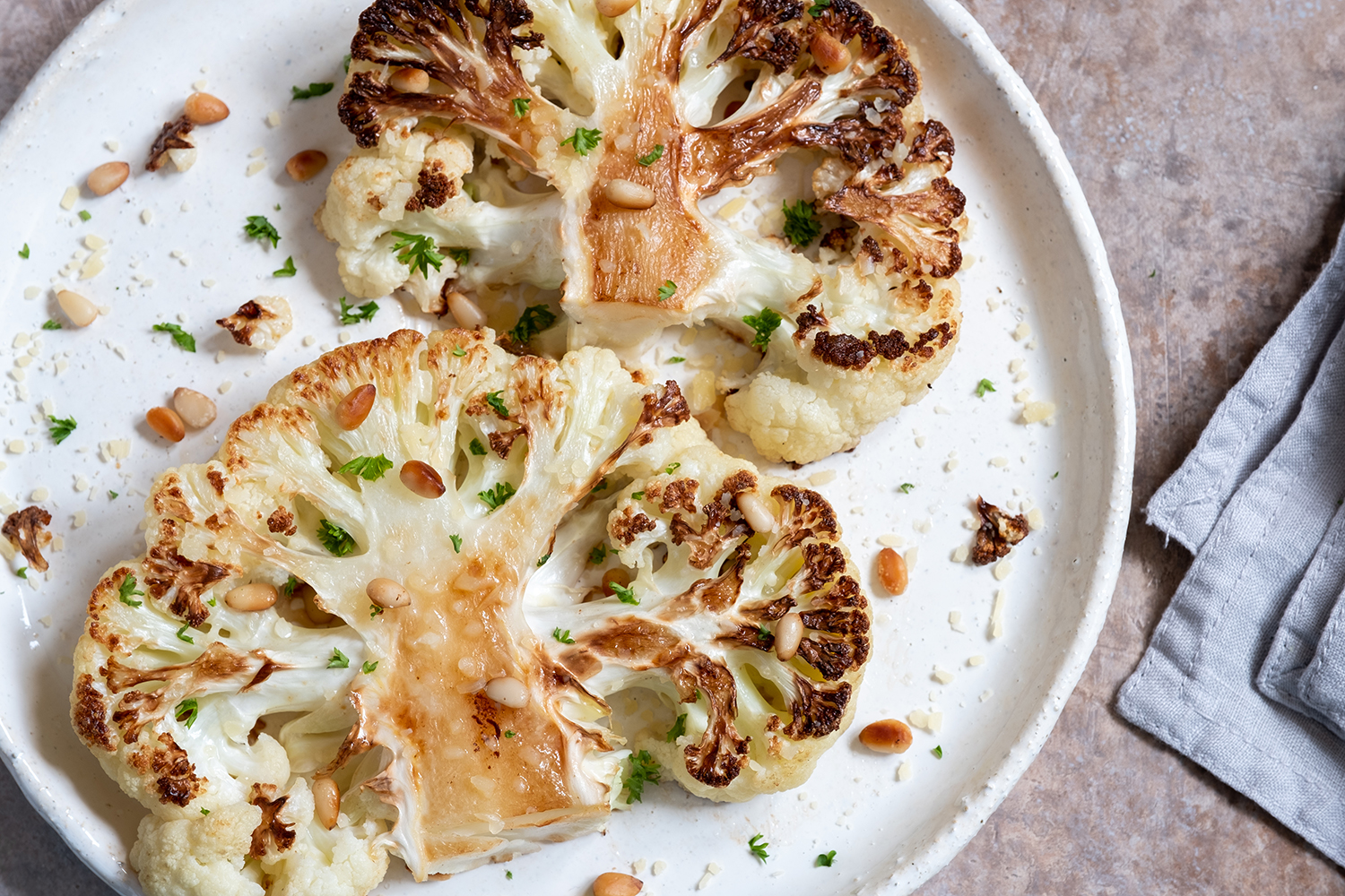Roasted Cauliflower Steaks with Balsamic Drizzle