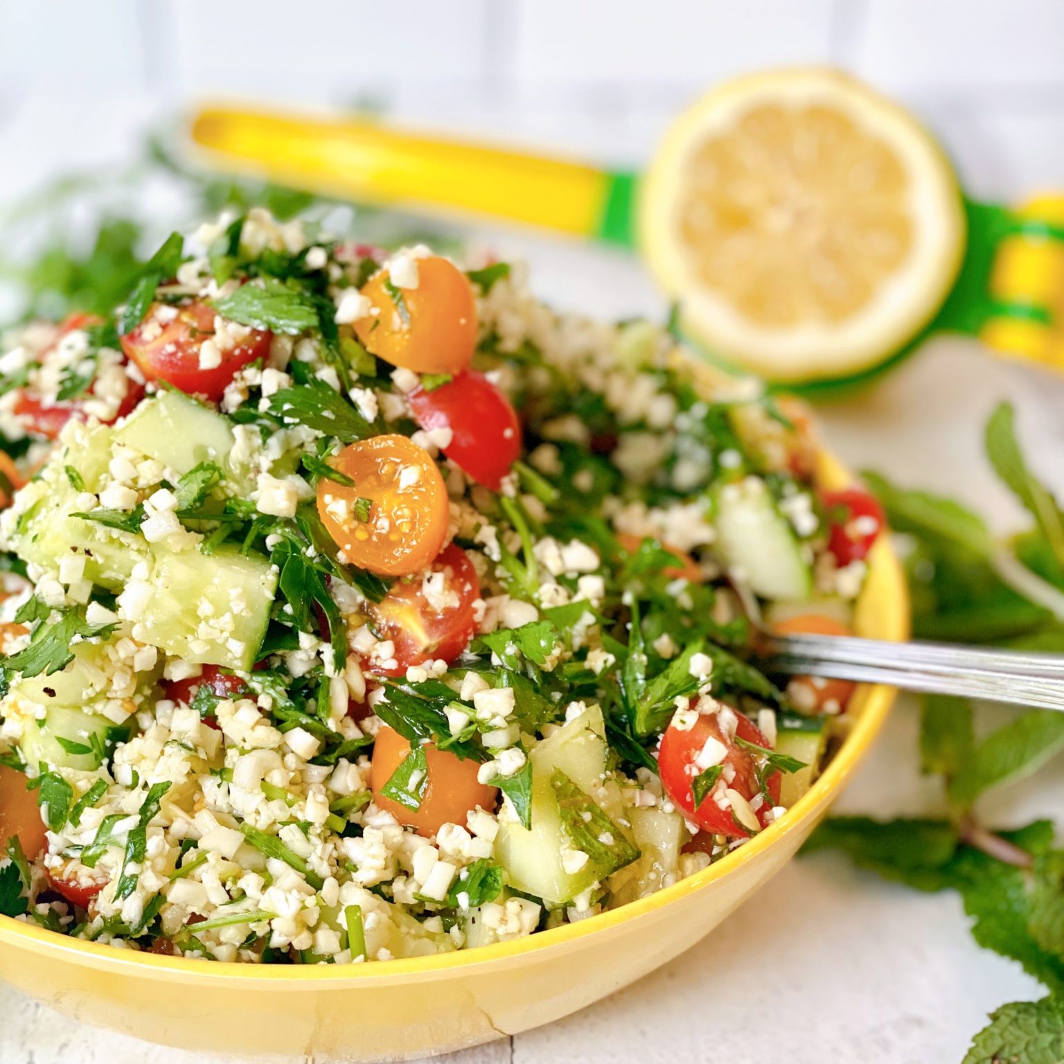 Cauliflower Rice Tabouleh Salad Meatless Monday