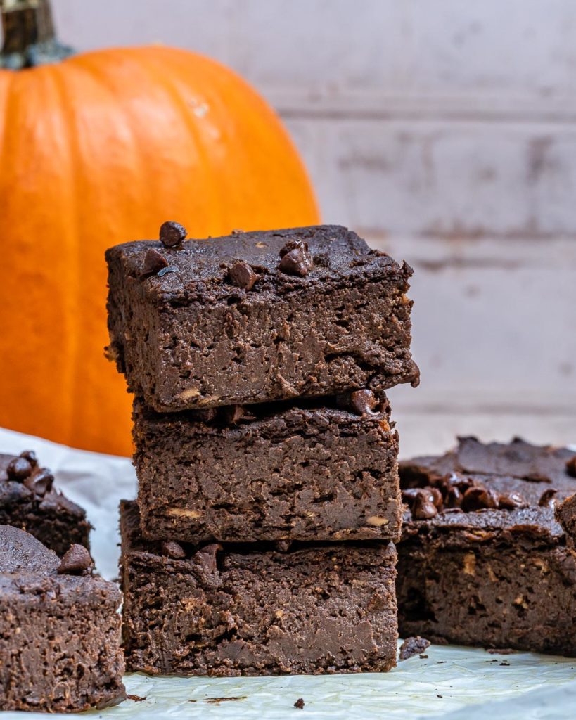 Fudgy Pumpkin Chocolate Brownies Meatless Monday