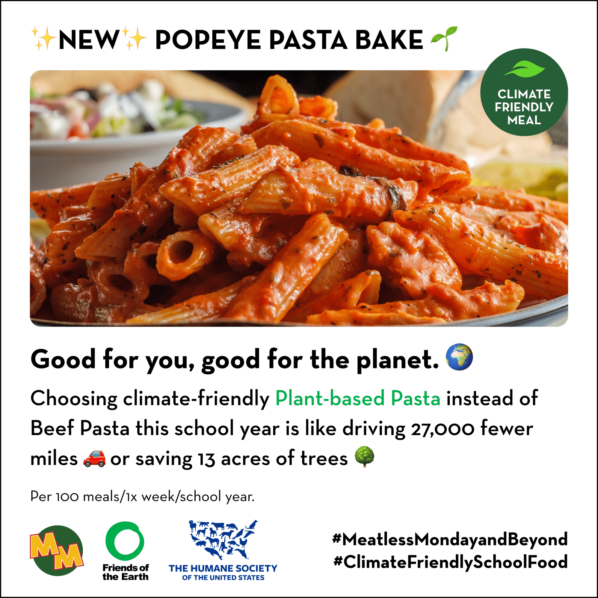 Popeye Pasta Bake Meatless Monday